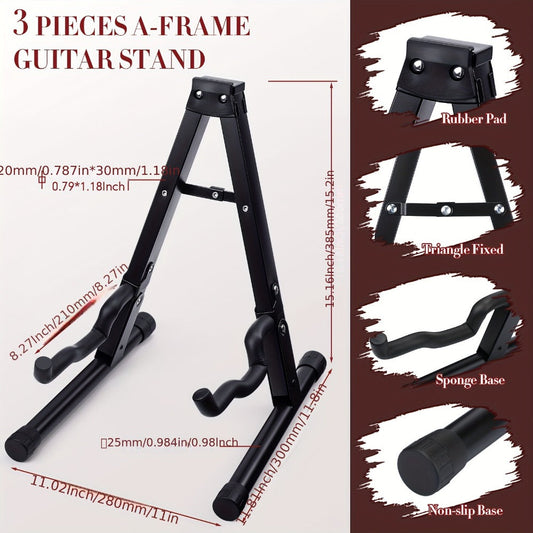 Guitar Stand, Foldable, 3pcs, Support for Holding And Displaying Guitars detail image
