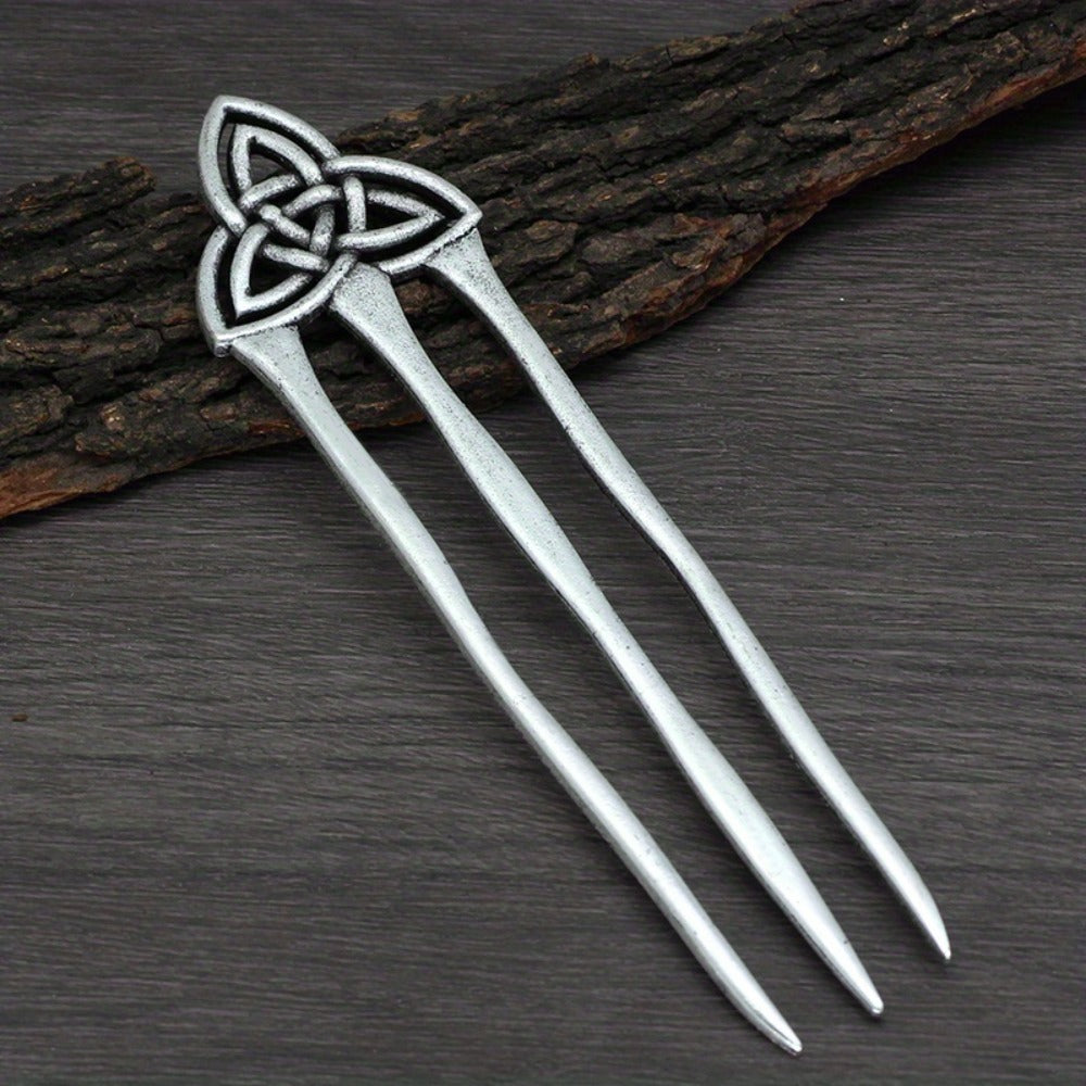 Hair Clips for Women - Pins Set for 3pcs Viking Celtic Knot Tree of Life Crescent Moon Butterfly - product detail view 14
