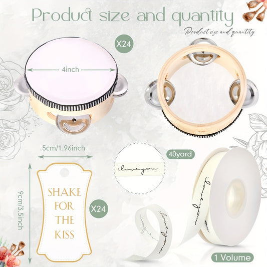 Handheld Tambourine, 4 Inch, Set, Inch, Adults for Rhythm Practice detail image