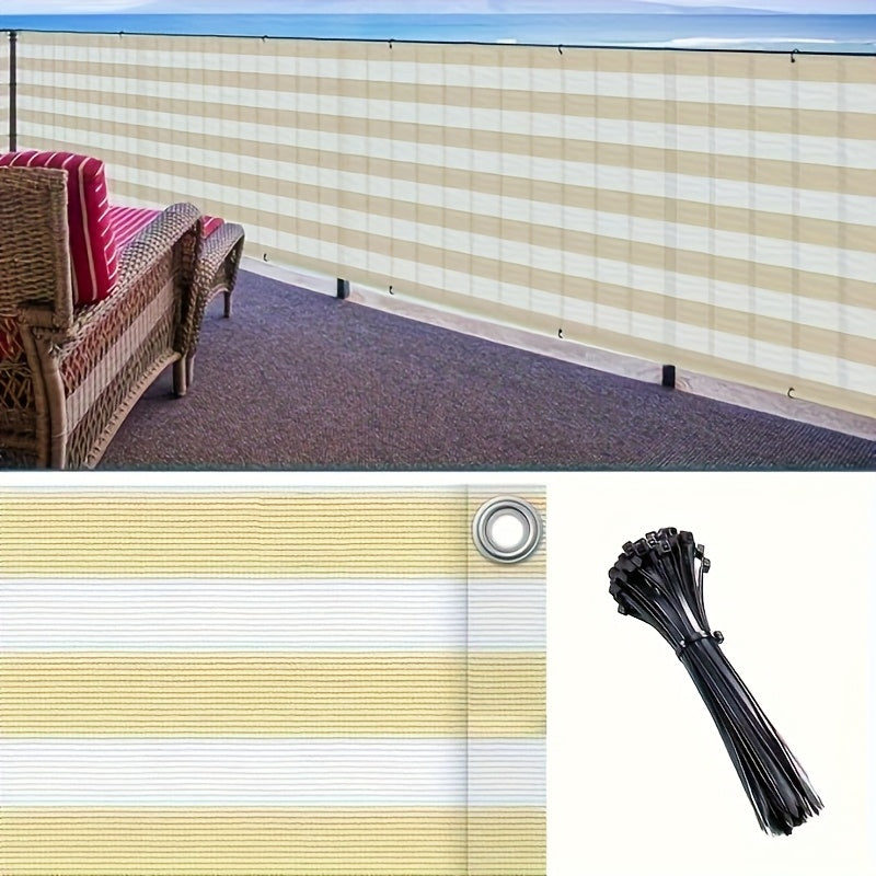 Privacy Screen Fence shown in the Yello and white option