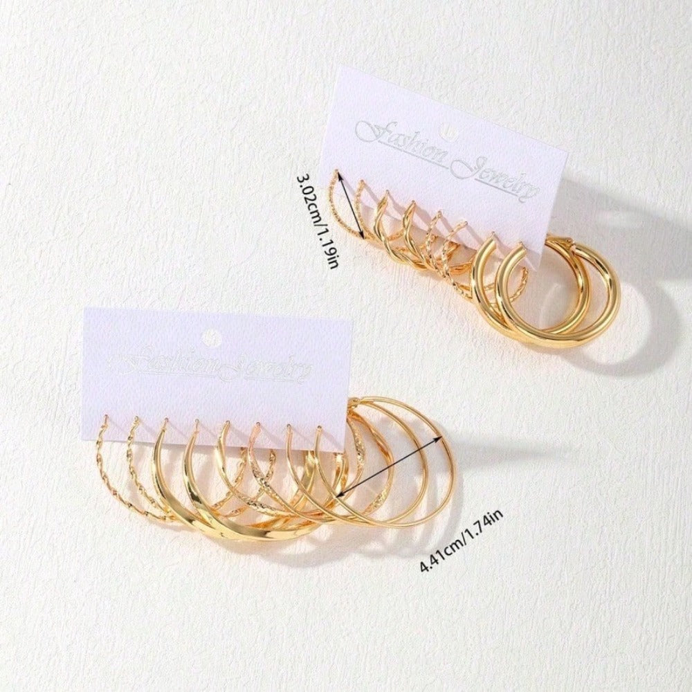Hoop Earrings for Women - Metal Twist Set 16Pcs - Hypoallergenic Gold Huggie for , Minimalist - product detail view 11