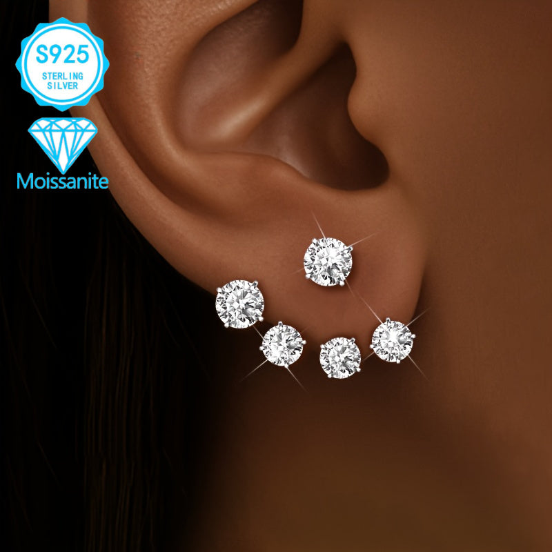 Hoop Earrings for Women - Moissanite 925 Sterling Silver Colorful Torus for Hypoallergenic Boho - product detail view 8