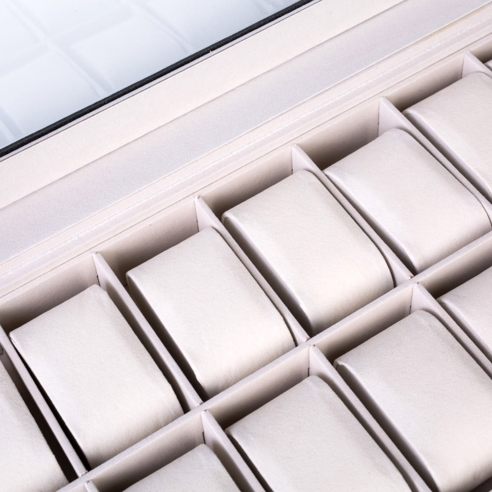 Jewelry Box - Watch 24 Slot Leather Top-Opening Display Case with 24 Compartments, Large - product detail view 10