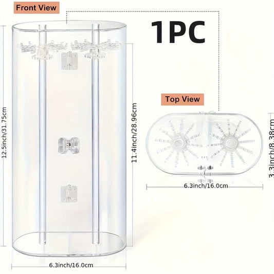 Jewelry Display Stand - Clear Acrylic Dustproof Necklace & Bracelet Organizer with Shelves for - product detail view 2