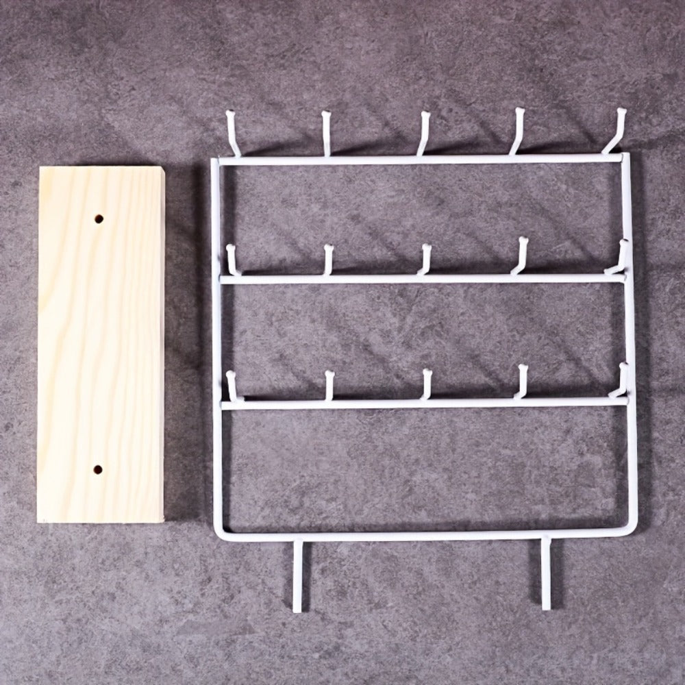 Jewelry Organizer - Earring Display Rack 15 Hook Iron Art Stand, Wall Hanging Earring Holder - product detail view 8
