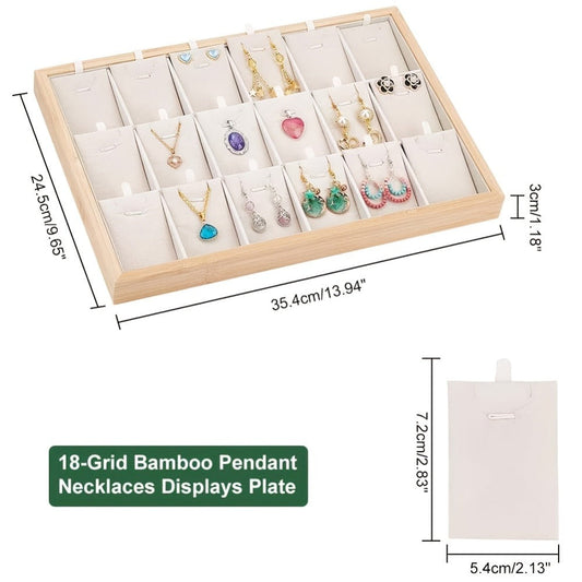 Jewelry Organizer - Tray Stackable 18 Compartments Velvet Drawer Insert Divider for Earrings - product detail view 2