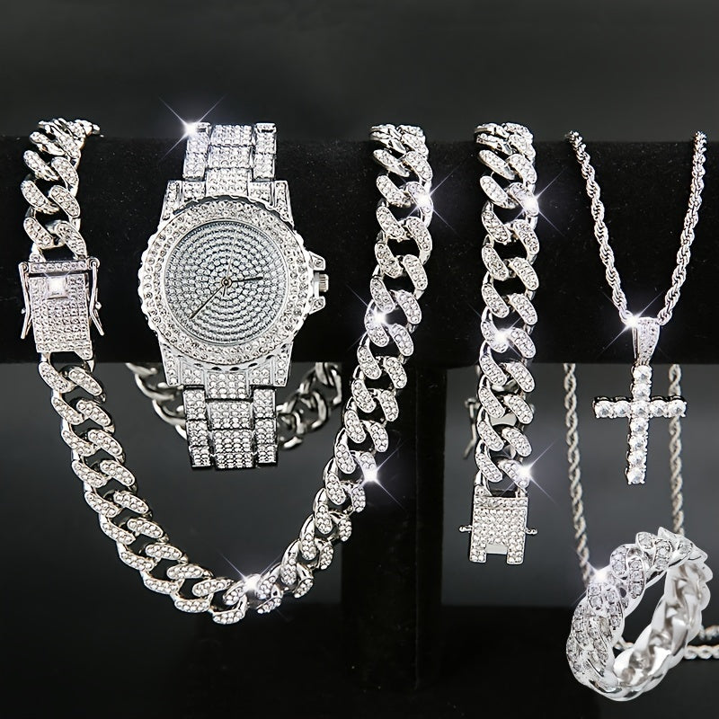 Jewelry Set for Women with Watch - Gold-Tone Watch and Chain, 5 Pieces - product detail view 8