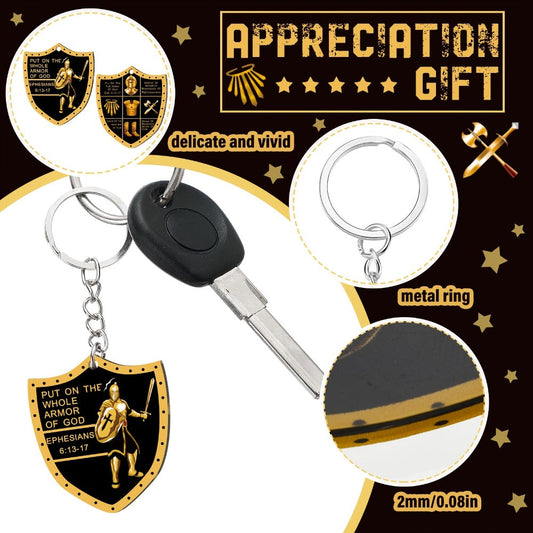 Keychain - Armor of God Bulk 36pcs Christian Religious Gift Acrylic Zinc Alloy - product detail view 2