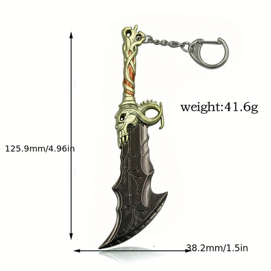Keychain - Axe Men Fantasy Viking Battle Axe Pendant Zinc Alloy with Iron Chain & - product detail view 2