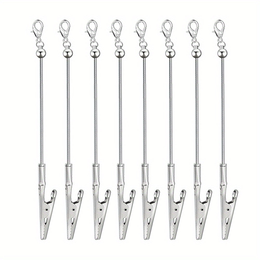 Keychain - Beaded Business Card Holder 8/16pcs Alligator Clip Multi-Function Blank - product detail view 15