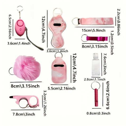 Keychain - Personal Alarm Set 130dB Emergency Siren 10-Piece Women's Self Defense - product detail view 2