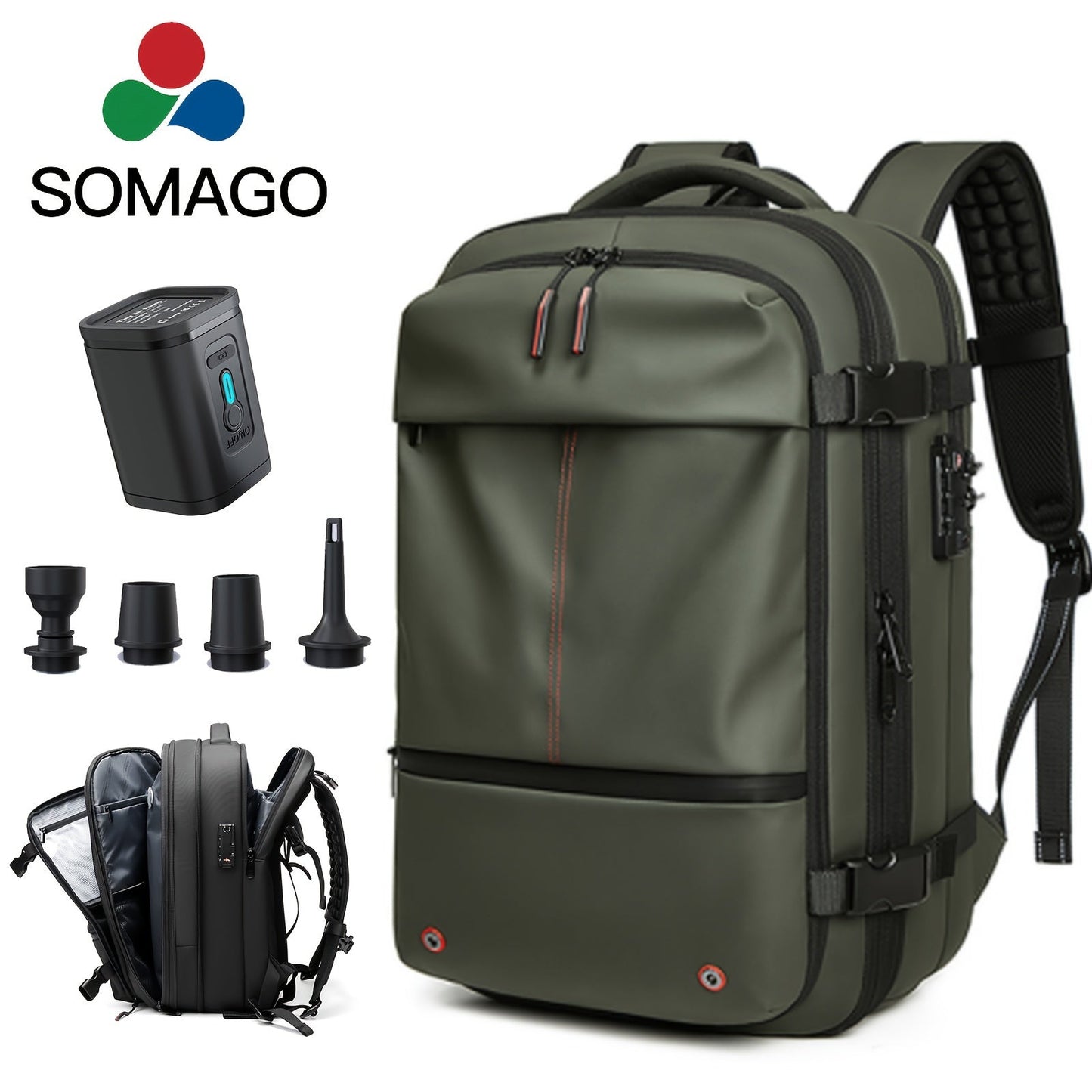 Laptop Backpack – 60L, TSA Lock, Anti-Theft, for Travel – detail view 20