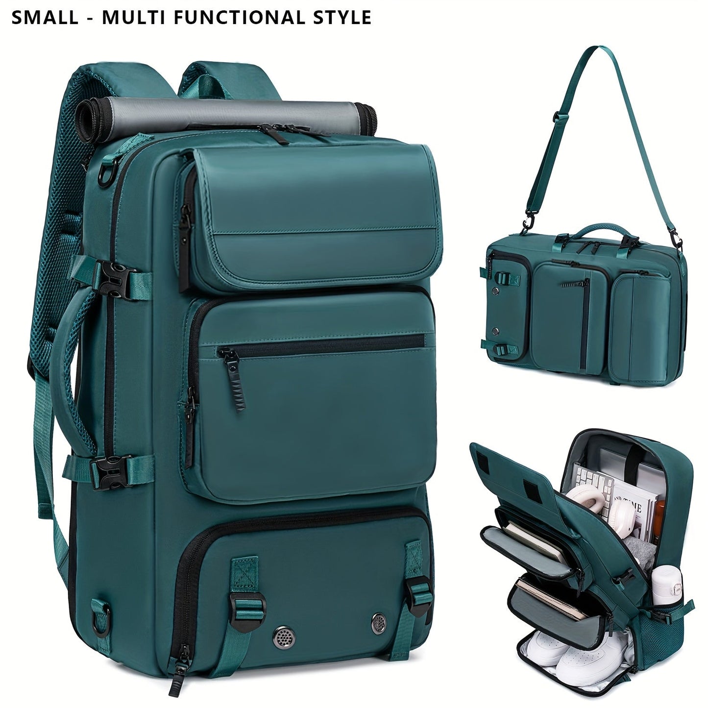 Laptop Backpack – Convertible, for Travel – alternate view