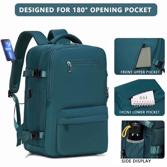 Laptop Backpack – 8 Colors, Nylon, USB Charging, for Travel & Work – detail view 9