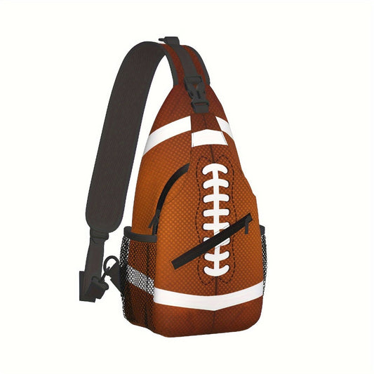 Men's Crossbody Bag – for Everyday Use, Football Print American Football Rugby – alternate view