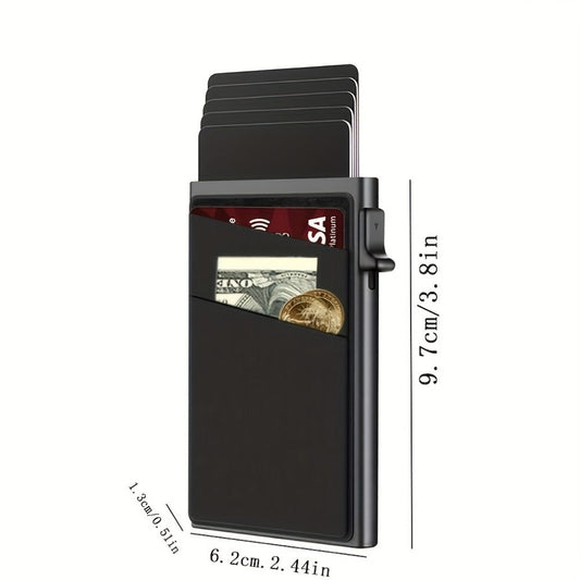 Men's Wallet – RFID Blocking, Metal Pop Up Card Case – detail view 4