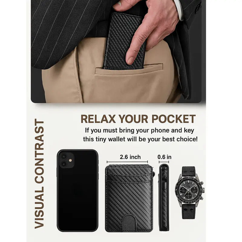 Men's Wallet – RFID Blocking, Pop Up Card Carbon Fiber – detail view 6