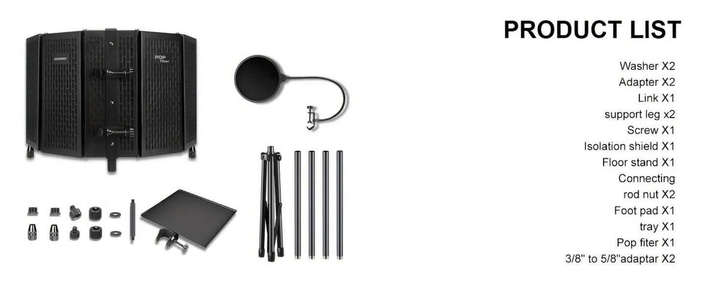 Microphone Isolation Shield, Foldable for Reducing Nearby Room Reflections Around A detail image - detail view 15