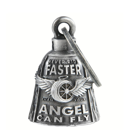 Motorcycle Guardian Bell - Keychain Wheel with Wings Good Luck Spirit Riding for Bikers, Includes - product detail view 2