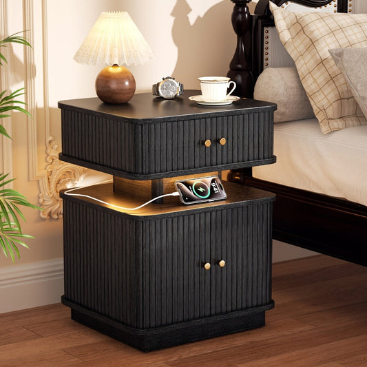 Nightstand with Charging Station for Practical Everyday Home Use in Bedroom detail image