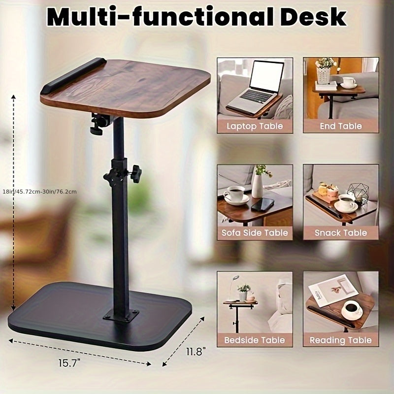 Side Table shown in the Walnut C-Shaped Lift Table option