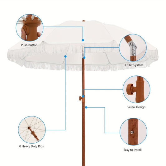 Patio Umbrella with Tilt Adjustment for Outdoor Shade and Protection detail image