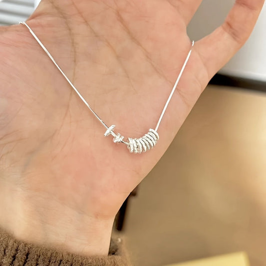 Pendant Necklace - 925 Sterling Silver for Women - Hypoallergenic Elegant Classic , White - product detail view 2