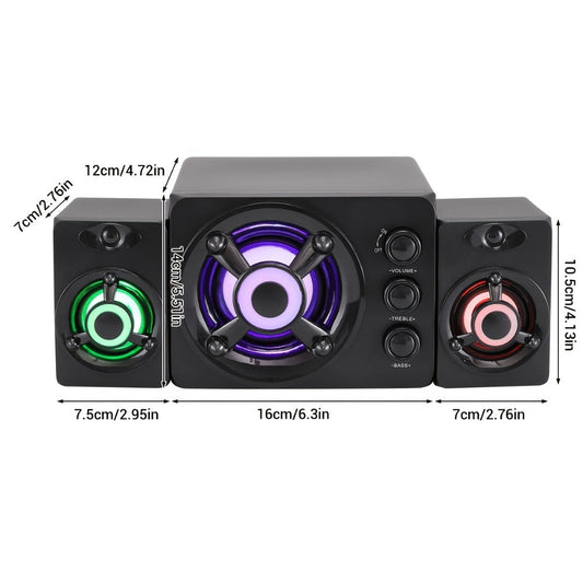 Portable PA Speaker, 3.5mm, RGB, USB, Computer, Speakers, Subwoofer for Parties detail image