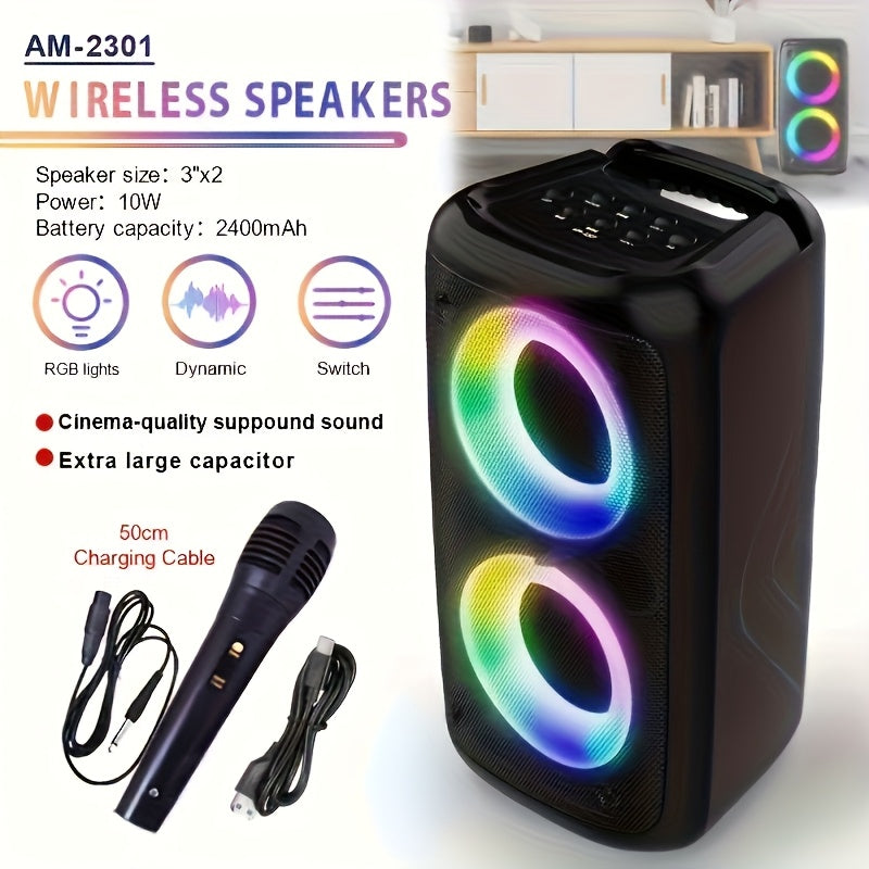 Portable PA Speaker shown in the Black + 1 Wired Microphone option