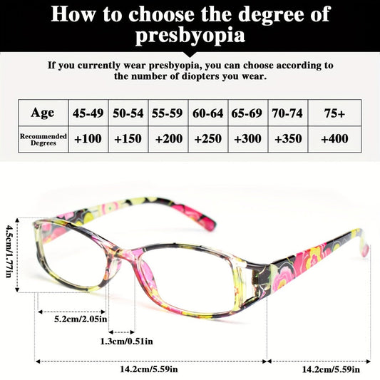 Reading Glasses - 9 Pack Floral Fashion Square Frame for Men & Women Hollow Design Wide - product detail view 2