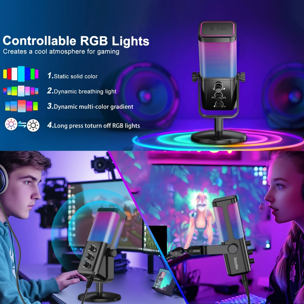 Recording Microphone, RGB, USB, Gaming, Game for Recording and Streaming detail image - detail view 12