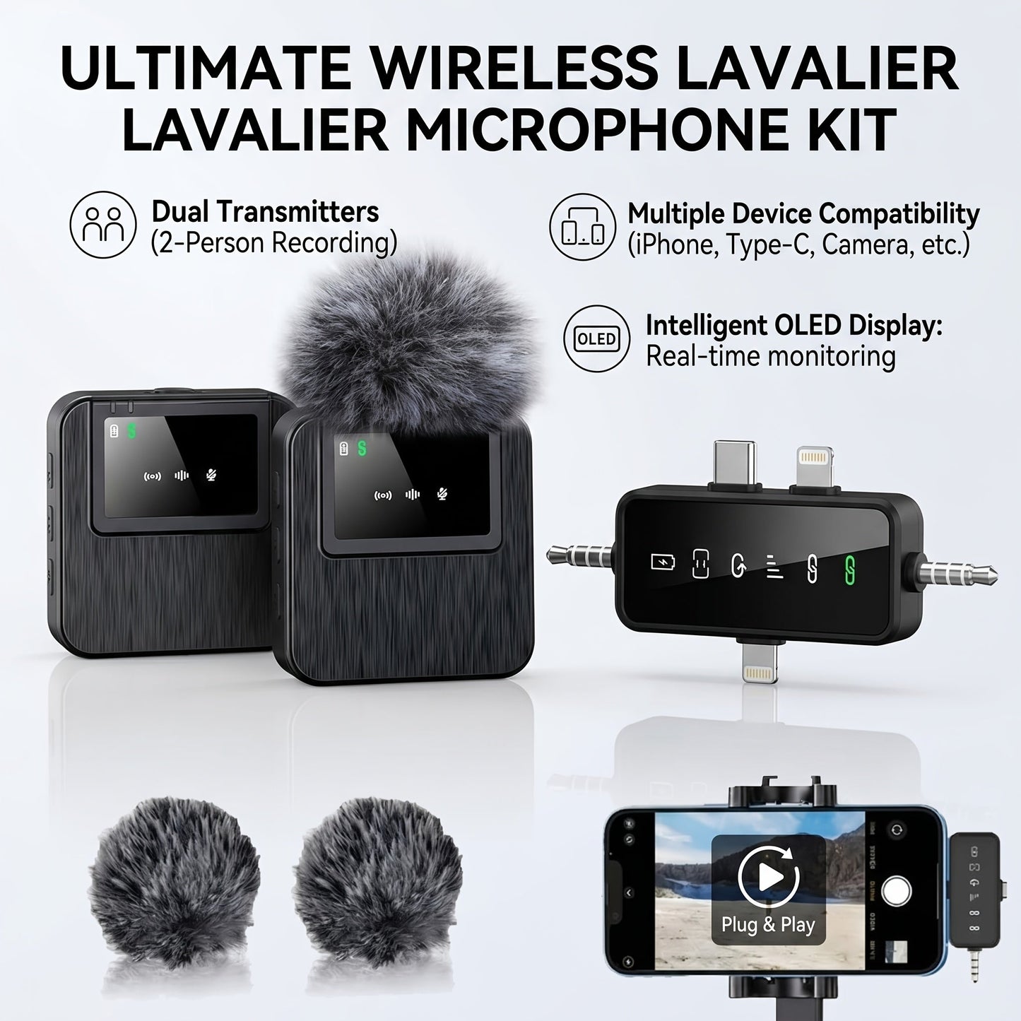 Recording Microphone shown in the Upgraded Black option