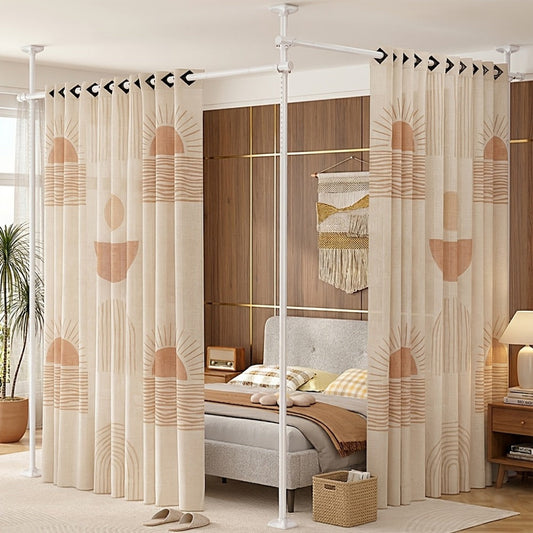 Room Divider Rod with Tool-Free Assembly and Added Privacy for Living Room detail image
