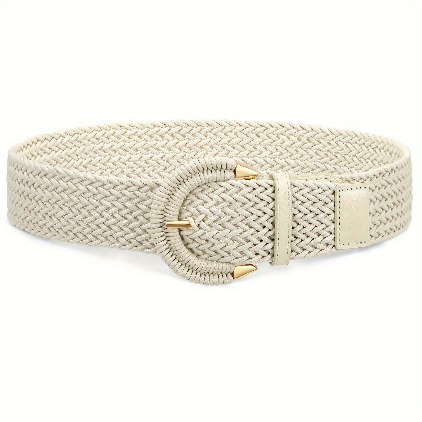 Women's Belt - Braided Rattan Wide for - Woven Waist with Half-Circle Buckle for Summer - product detail view 19