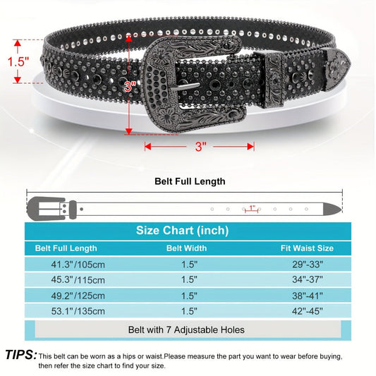 Men's Belt - Rhinestone Bling Waist Chain Body Chain for Women Sparkling Crystal Sequin - product detail view 2