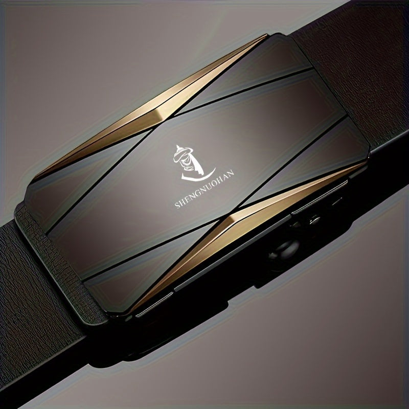 Men's Belt - 's Genuine Leather with Automatic Buckle Cowhide Dress for Formal Business - product detail view 14