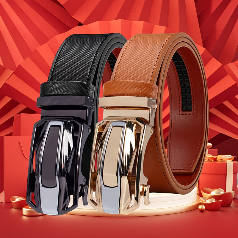Men's Belt - Sliding Ratchet for 2 Pack 1-3/8" Leather Adjustable No-Hole Set, Dress & - product detail view 21