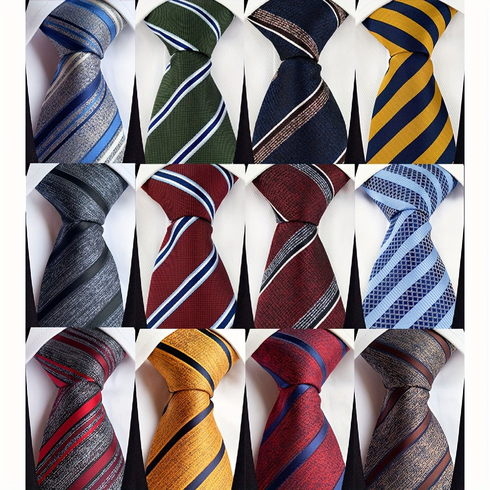 Men's Necktie - 12 Pack Jacquard Woven 100% Polyester 1200-Stitch Formal Ties - 57 Inch - product detail view 9