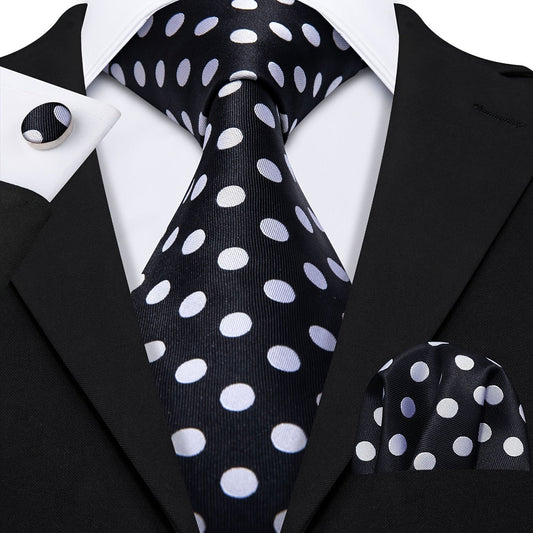 Men's Necktie - 's Set 3pcs Formal Tie with Pocket Square & Cufflinks - Wedding Business - product detail view 2