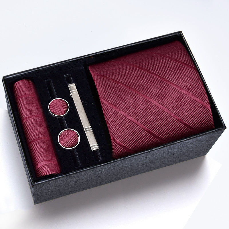 Men's Necktie - Tie Gift Box Set for 5 Piece Pocket Square Cufflinks Tie Clip | Elegant - product detail view 23