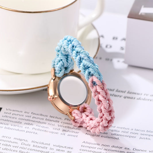 Women's Quartz Watch - Braided Cord for Girls Boho Colorful Gradient Friendship Bracelet - product detail view 2