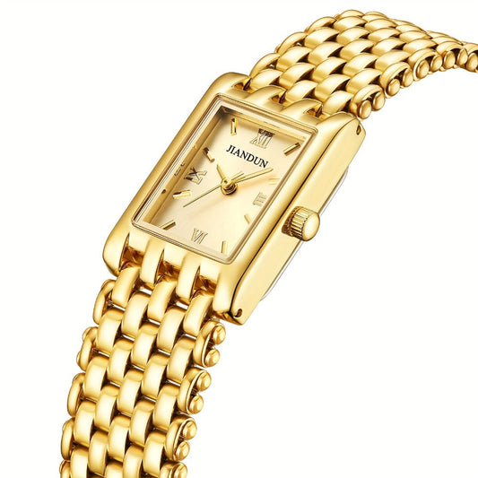Women's Quartz Watch - Gold Bracelet for Vintage Ladies Wristwatch, Stainless Steel Band - product detail view 2