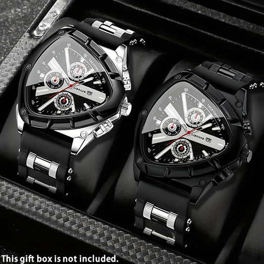 Men's Quartz Watch - 's Casual Fashion Date Calendar Display Analog Pointer Single or 2pcs Set - product detail view 2