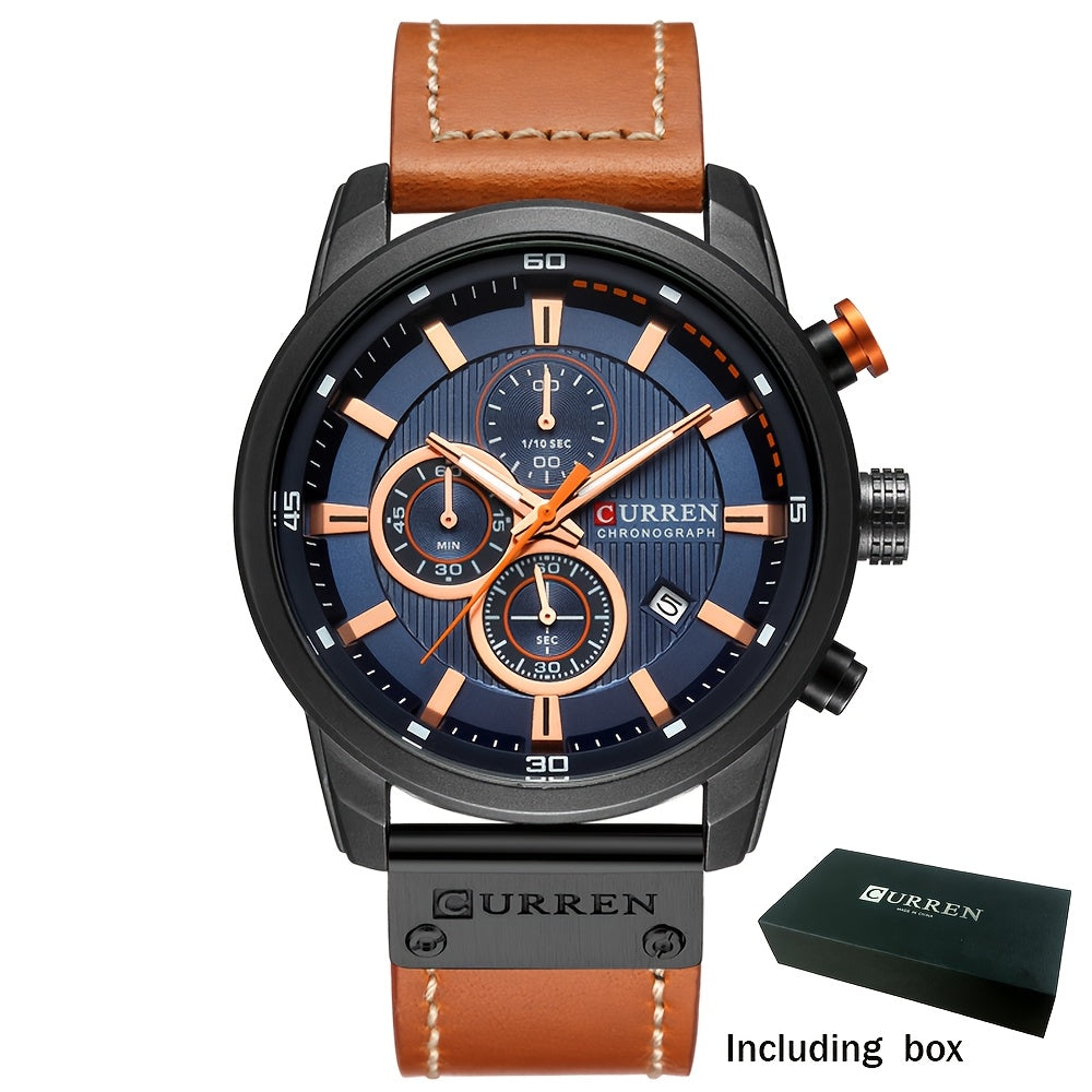 Men's Quartz Watch - 's Chronograph Sport Stopwatch, Date Display, Round Dial Wristwatch for in - product detail view 22