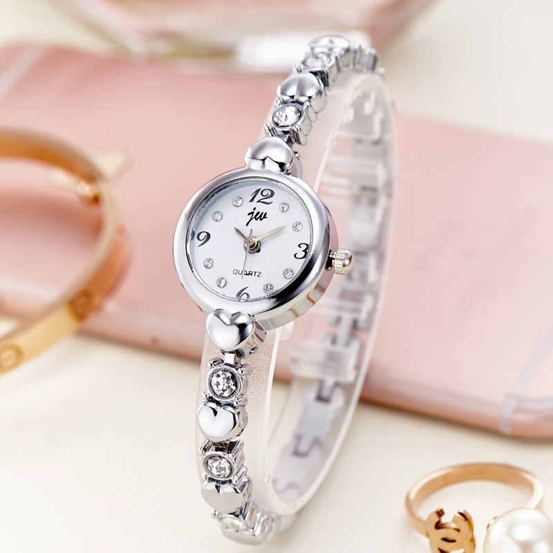 Women's Quartz Watch - 's Slim Bracelet Petite Dial Minimalist Ladies Wristwatch Alloy Case - product detail view 9