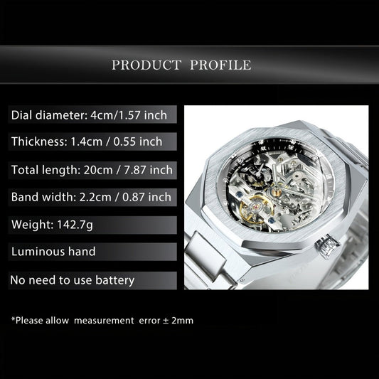 Men's Watch - FORSINING Skeleton Tourbillon Automatic Mechanical for Luminous Hands - product detail view 2