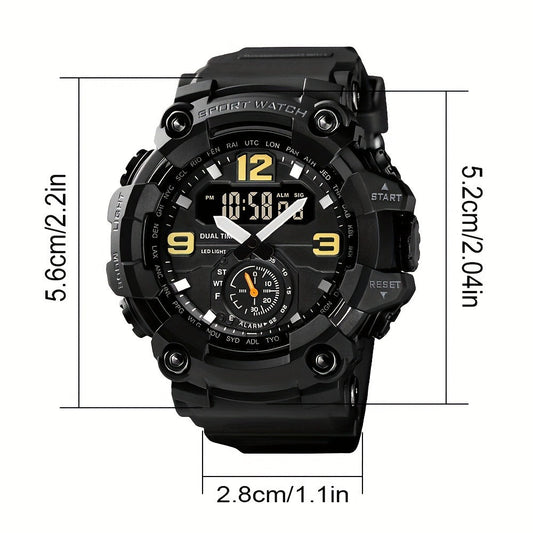 Men's Watch - 's Sports Digital Dual Display TPU Strap Fashion Analog Digital Wristwatch - product detail view 2