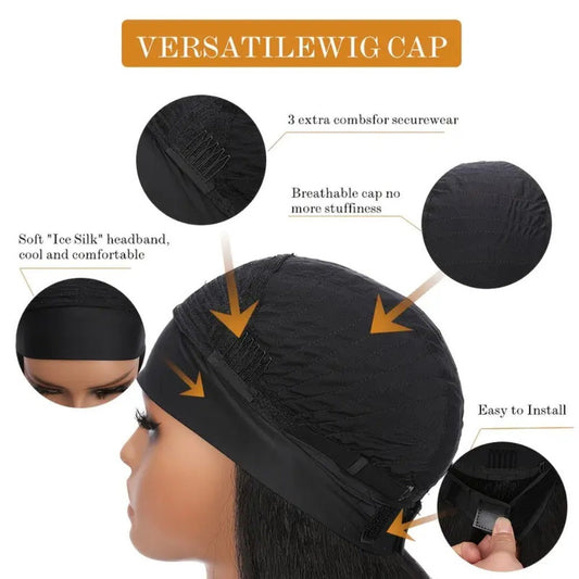 Women's Wig - Headband Long Straight 26 Inch for - Brown Golden Highlight Natural Hair - product detail view 2