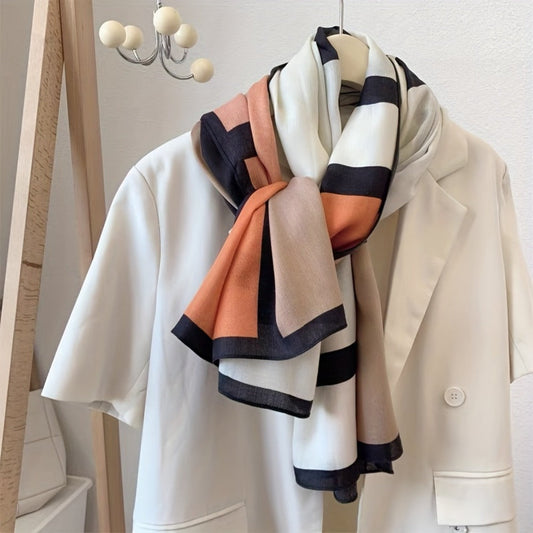 Scarf for Women - 's Shawl Viscose Geometric Print Windproof Sun Protection Lightweight Wrap - product detail view 2