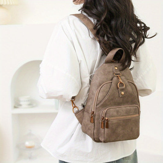 Sling Bag – PU Leather, Multi-Pocket, Adjustable Strap, for Travel & Everyday Use – alternate view